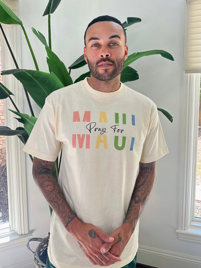 PRAY FOR MAUI TSHIRT - BUTTER