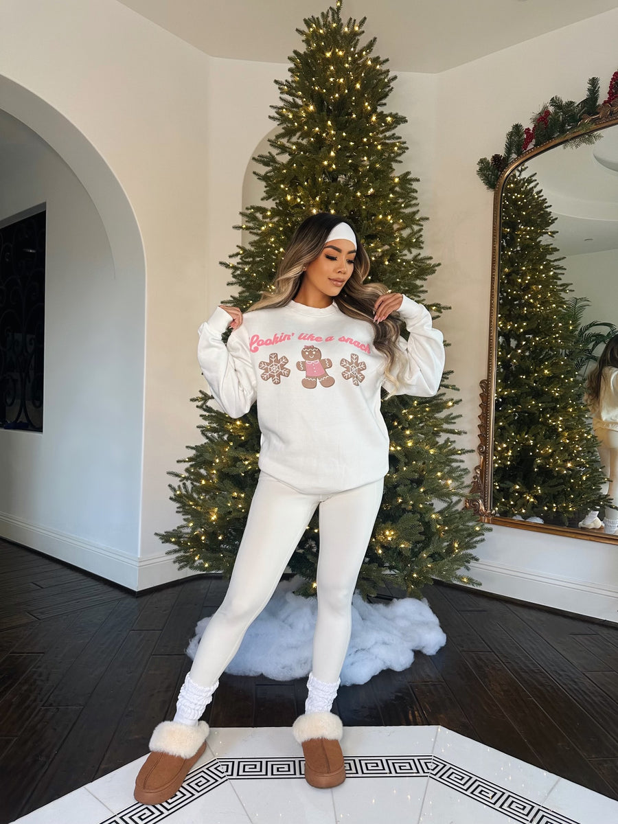 LOOKIN LIKE A SNACK CREWNECK - WHITE
