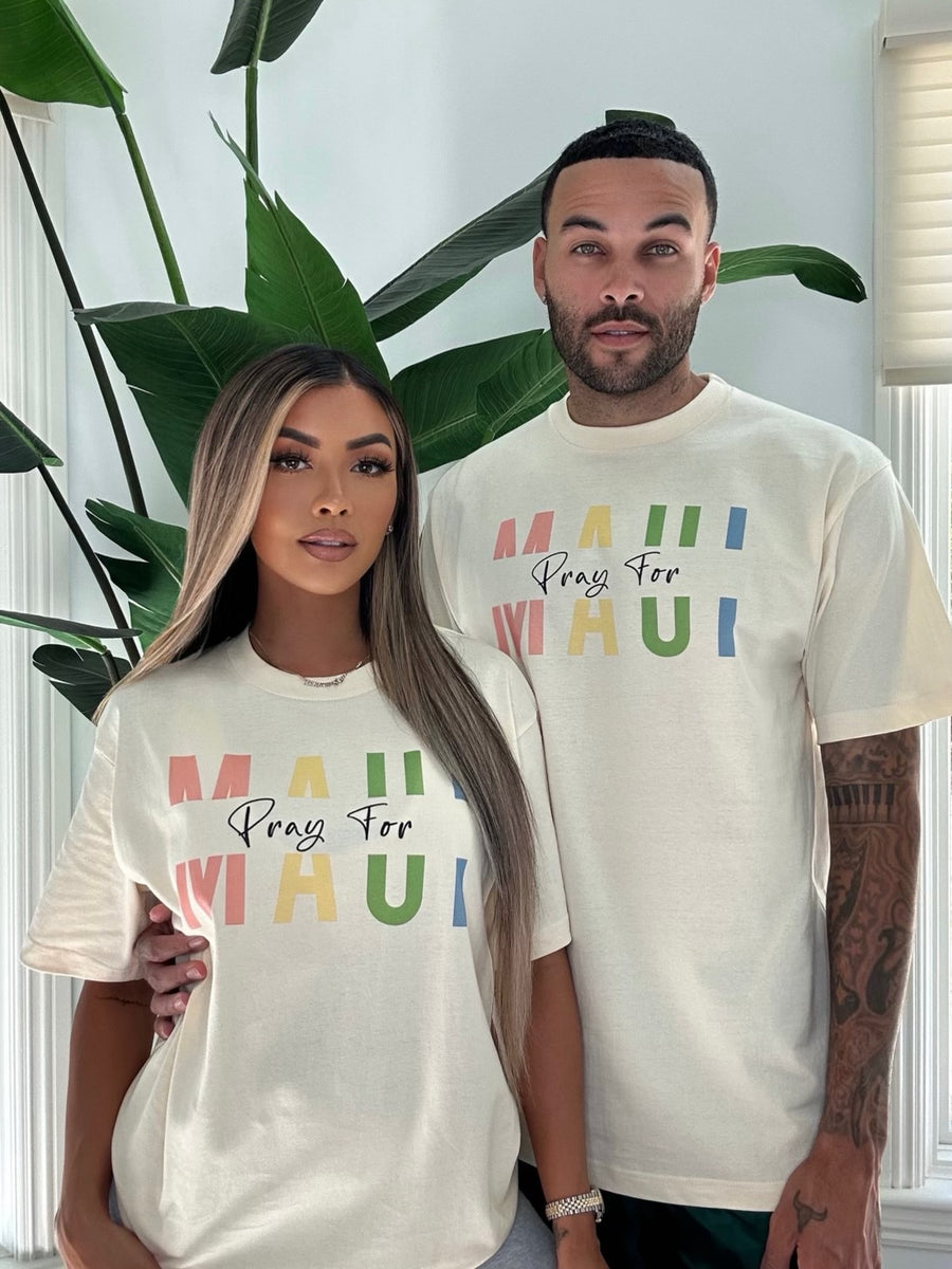 PRAY FOR MAUI TSHIRT - BUTTER