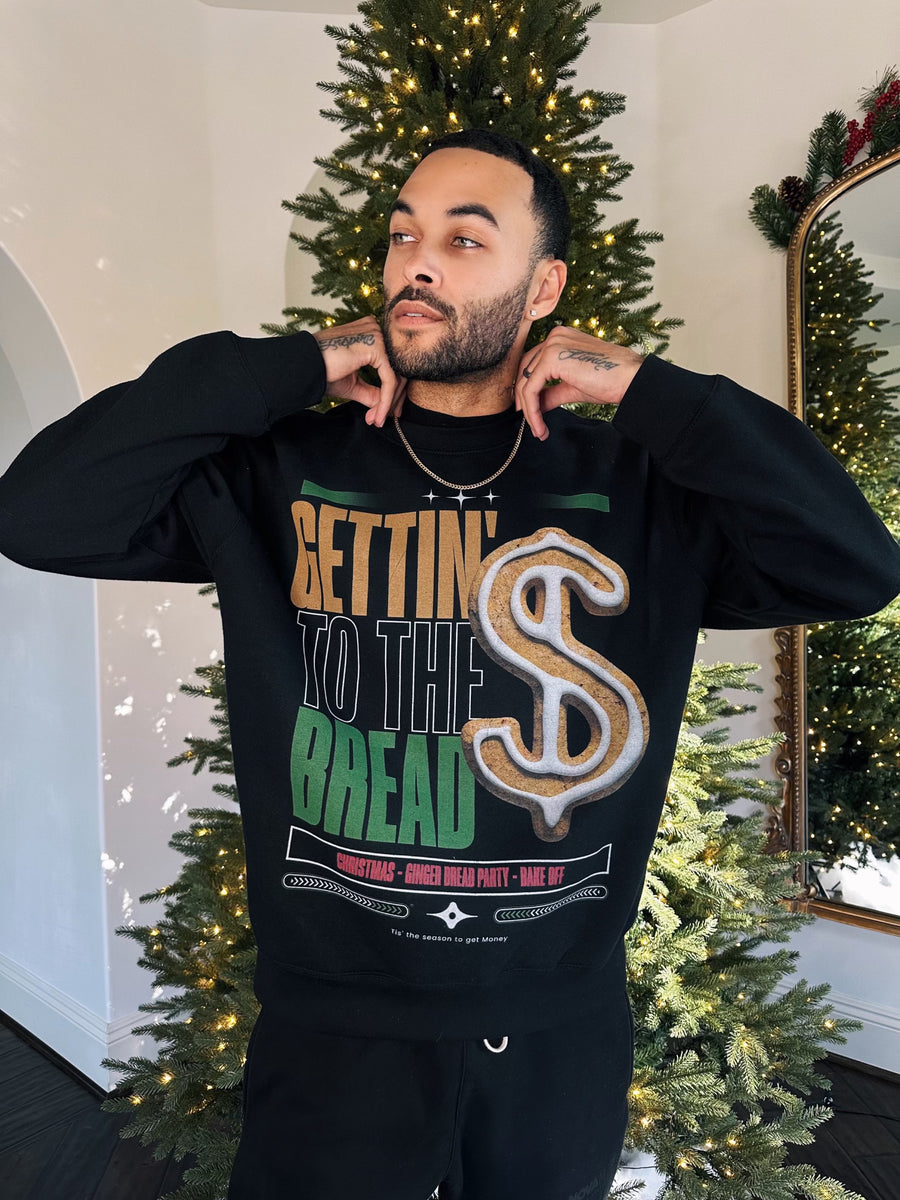 GETTIN TO THE BREAD CREWNECK - BLACK