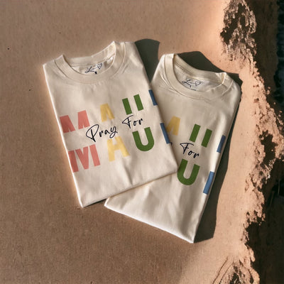 PRAY FOR MAUI TSHIRT - BUTTER
