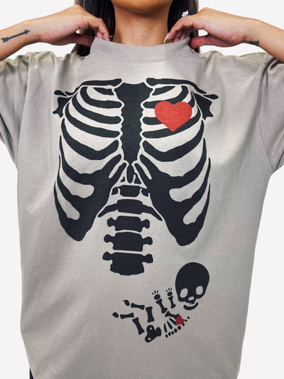 BABY SKELETON (NON GLOW) TSHIRT - OATMEAL