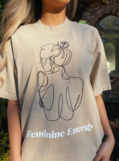 FEMININE ENERGY TSHIRT - MUSHROOM