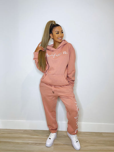 MANIFEST IT SWEATS - PASTEL PINK