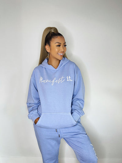 MANIFEST IT HOODIE - BABY BLUE