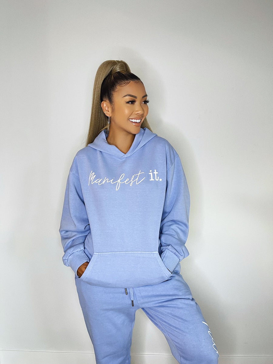 MANIFEST IT HOODIE - BABY BLUE