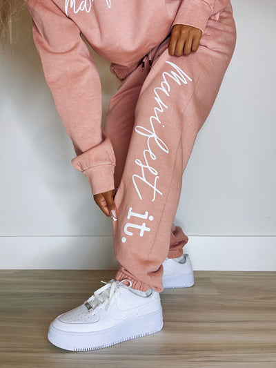 MANIFEST IT SWEATS - PASTEL PINK