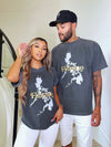 GOLD PUFF FILIPINO TSHIRT - VINTAGE GREY / WHITE / GOLD