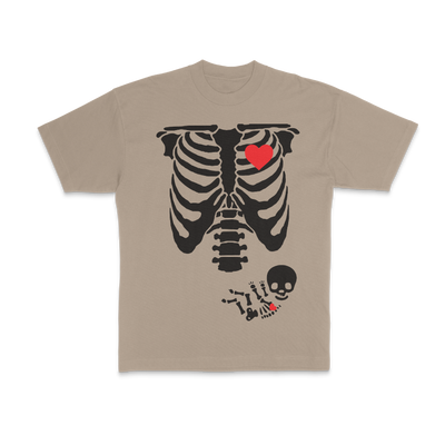 BABY SKELETON (NON GLOW) TSHIRT - OATMEAL