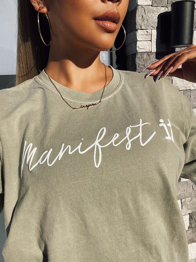 MANIFEST IT TSHIRT - VINTAGE SANDSTONE