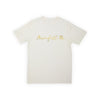 MANIFEST IT TSHIRT - OFF WHITE/GOLD