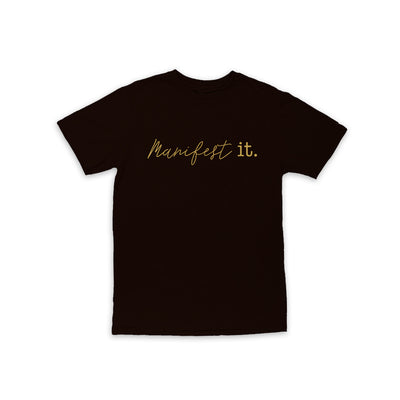 MANIFEST IT TSHIRT - BLACK/GOLD